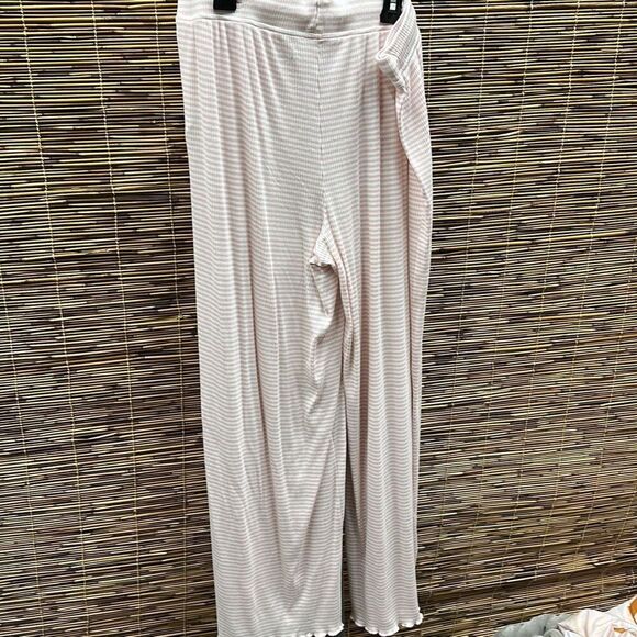 Jenni Wide-Leg Pajama Pants, Created for Macy's - Stripe Peach Size L - Picture 2 of 3